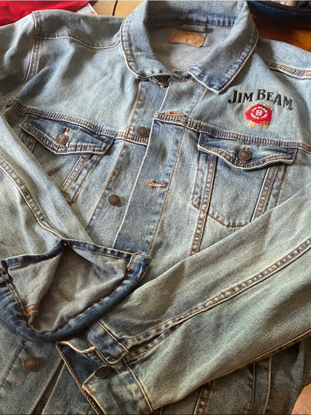 Light Blue Denim Jacket - Jim Beam logo